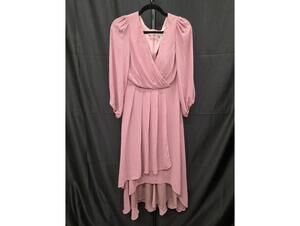 Ever-Pretty Women's Chiffon Long Sleeves Pleated A-Line Midi Dress Orchid SZ 06